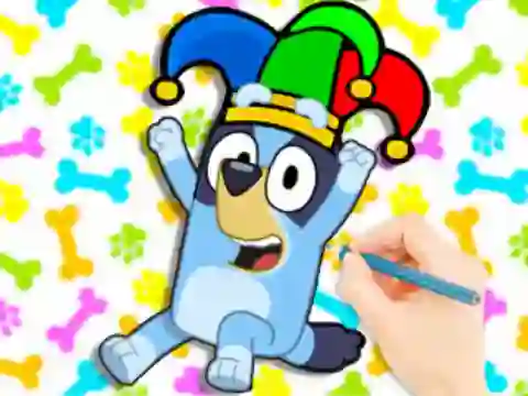 Игра Coloring Book: Clown Bluey онлајн