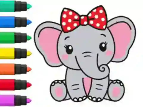 Игра Coloring Book: Elephant онлајн