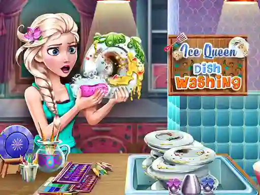 Игра Ice Queen Dish Washing онлајн