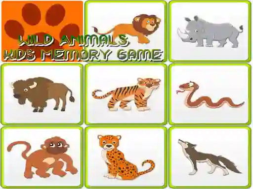 Игра Wild Animals Kids Memory game онлајн