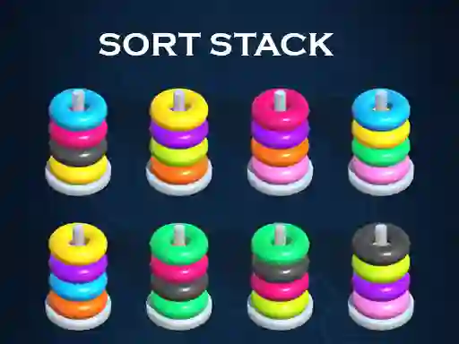 Игра Sort Stack color Hoop Game онлајн