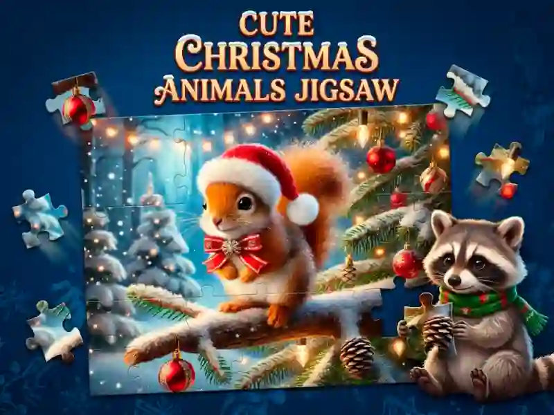 Игра Cute Christmas Animals Jigsaw онлајн