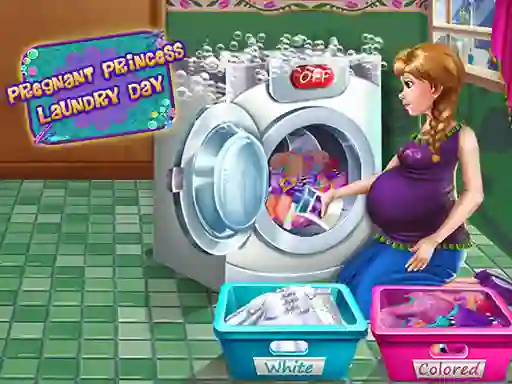 Игра Pregnant Princess Laundry Day онлајн