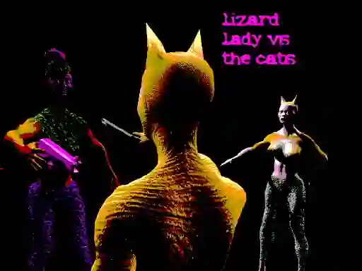 Игра Lizard Lady Vs The Cats онлајн