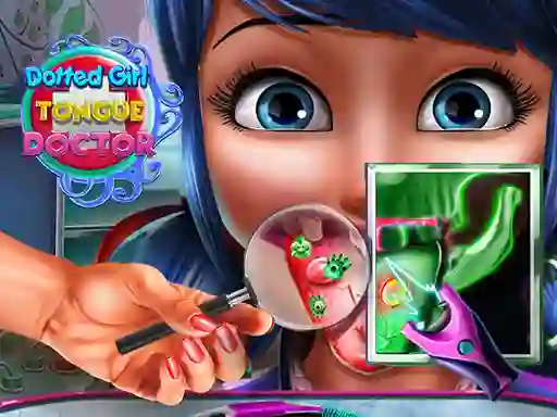 Игра Dotted Girl Tongue Doctor онлајн