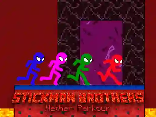 Игра Stickman Brothers Nether Parkour онлајн