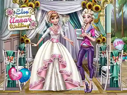 Игра Elsa Preparing Anna's Wedding онлајн