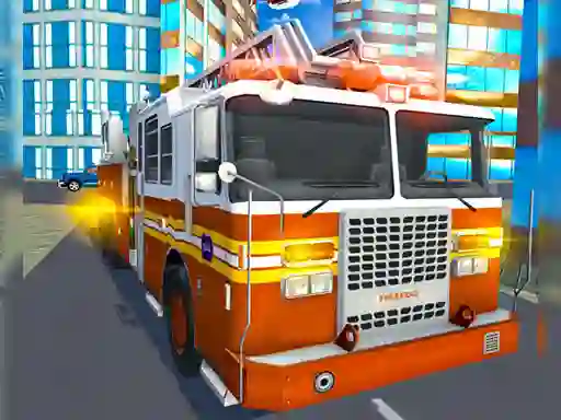 Игра Fire City Truck Rescue Driving Simulator онлајн