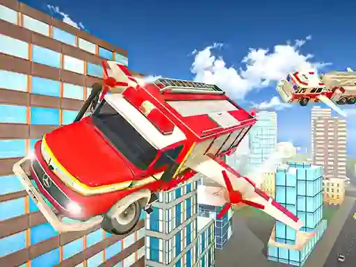 Игра Flying Fire Truck Driving Sim онлајн