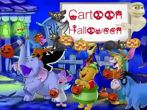 Игра Cartoon Halloween Slide Puzzle онлајн