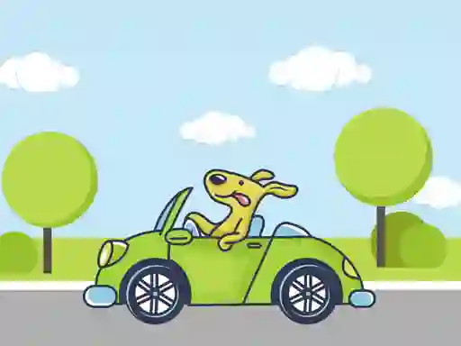 Игра Animal Happy Drive Coloring онлајн