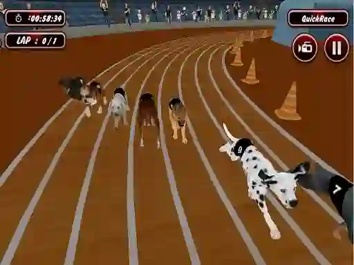 Игра Crazyl Dog Racing Fever онлајн