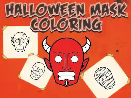 Игра Halloween Mask Coloring Book онлајн