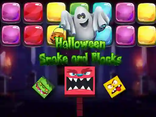 Игра Halloween Snake and Blocks онлајн