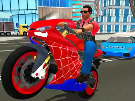 Игра Hero Stunt Spider Bike Simulator 3d онлајн