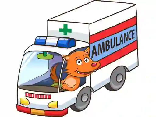 Игра Cartoon Ambulance Puzzle онлајн