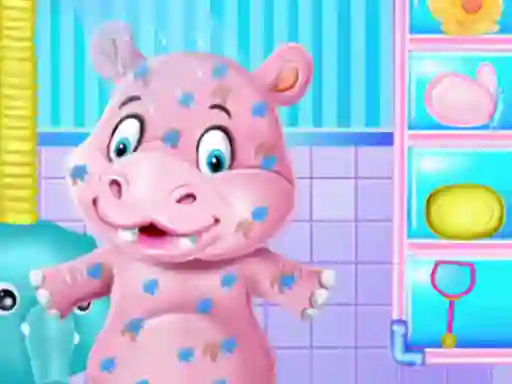 Игра Baby Hippo Bath Time онлајн
