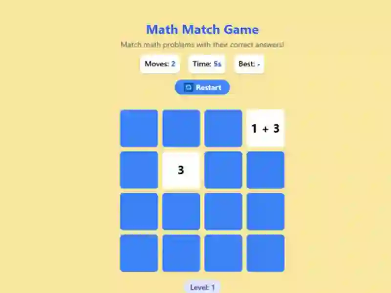 Игра Math Match Game онлајн