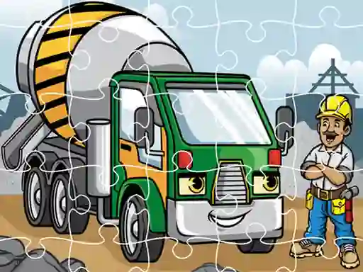Игра Construction Trucks Jigsaw онлајн