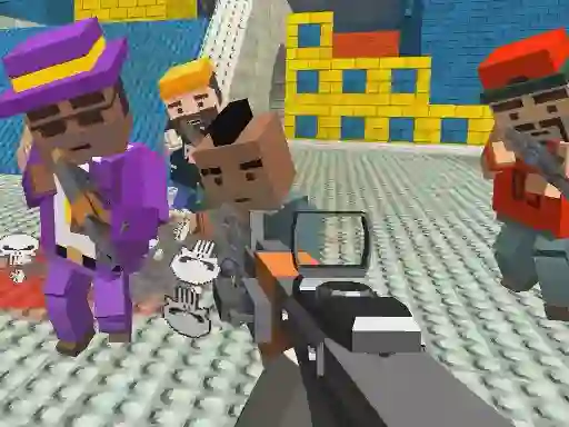 Игра GunGame shooting warfare: blocky gangster онлајн