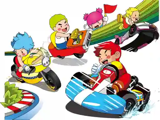 Игра Cartoon Kart Puzzle онлајн