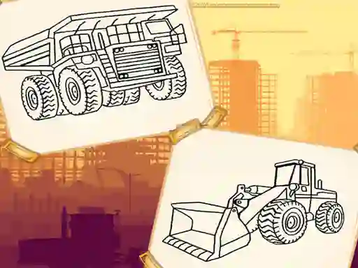 Игра Construction Trucks Coloring онлајн