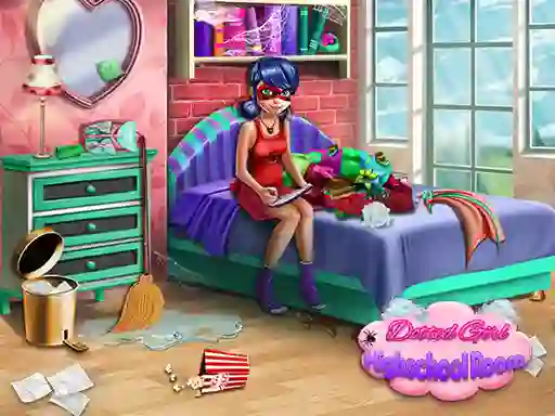 Игра Dotted Girl: Highschool room онлајн