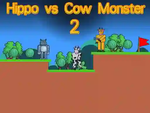 Игра Hippo vs Cow Monster 2 онлајн
