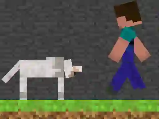 Игра Steve and Wolf онлајн