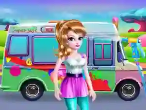 Игра Girly Ice Cream Truck Car Wash онлајн
