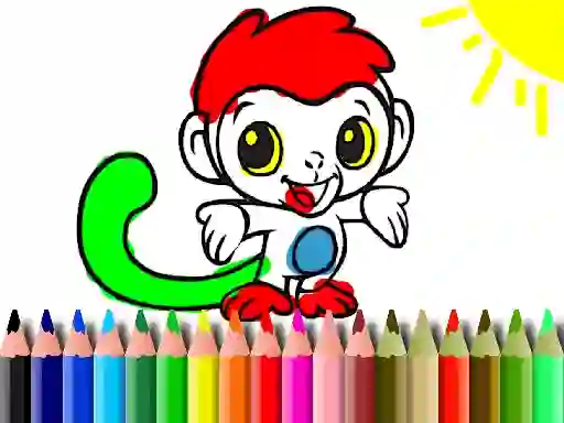 Игра Back To School: Monkey Coloring онлајн