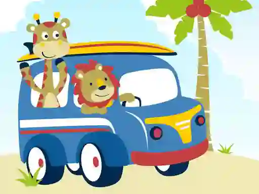 Игра Cute animals with cars difference онлајн