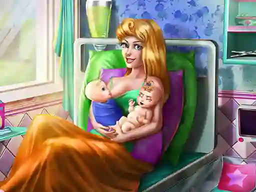 Игра Sleepy Princess Twins Birth онлајн