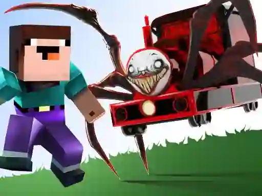 Игра Noob vs Spider Train онлајн