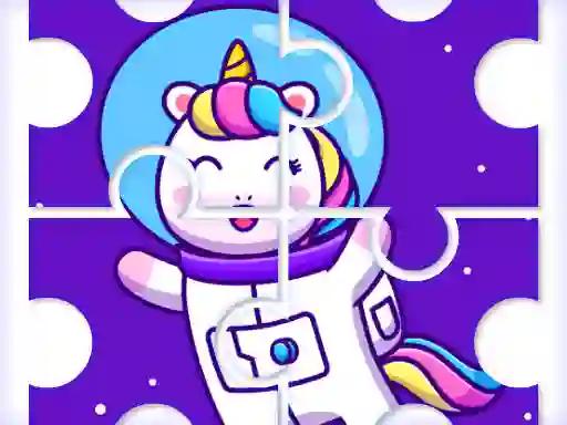Игра Cute Rainbow Unicorn Puzzles онлајн