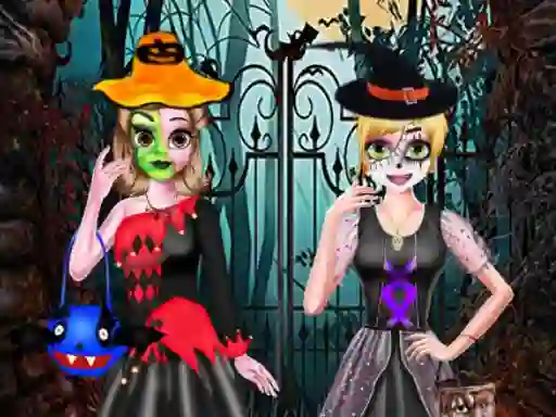 Игра Sister's Halloween Dresses онлајн