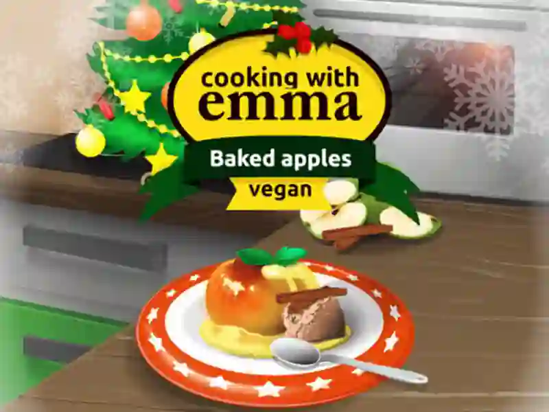 Игра Cooking with Emma Baked Apples vegan онлајн