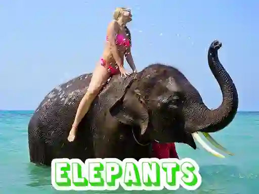 Игра Elephants Puzzle онлајн