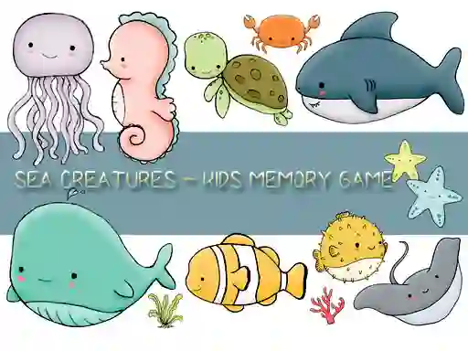 Игра Kids Memory Sea Creatures онлајн