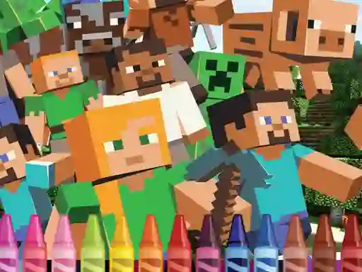 Игра 4GameGround Minecraft Coloring онлајн