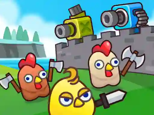 Игра Merge Cannon: Chicken Defense онлајн