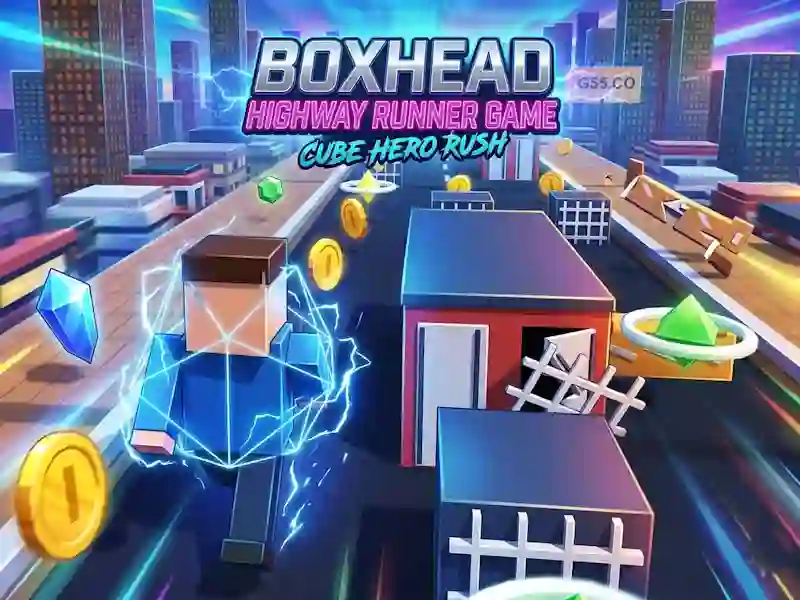 Игра Boxhead Highway Runner Game онлајн