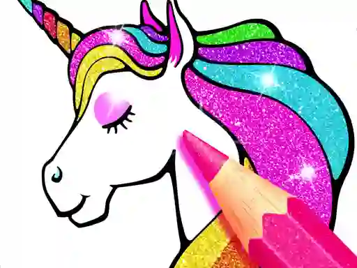Игра Unicorn Coloring Book Glitter онлајн
