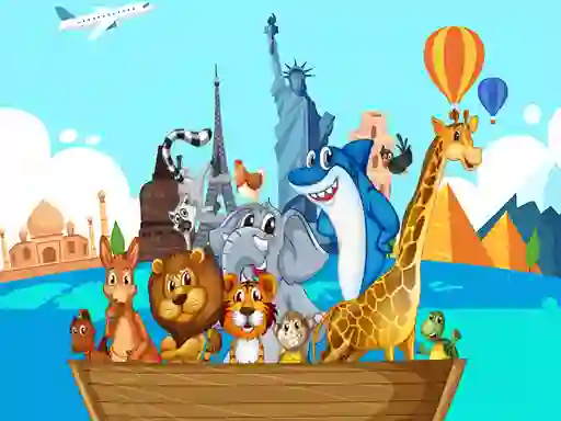 Игра Crazy Friends Travel The World Puzzle онлајн