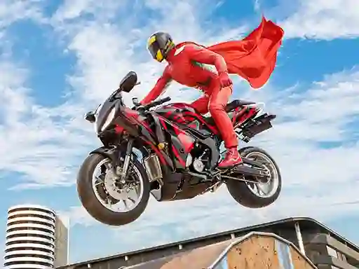 Игра Real Motorbike Super Hero Stunt 3D онлајн