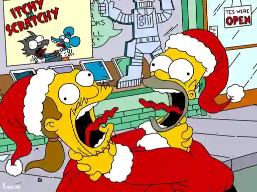 Игра Simpsons Christmas Jigsaw Puzzle онлајн