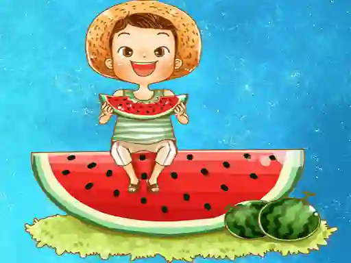 Игра Watermelon and Drinks Puzzle онлајн