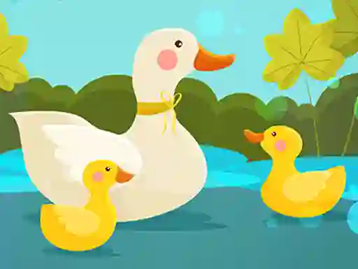 Игра Mother Duck and Ducklings Jigsaw онлајн