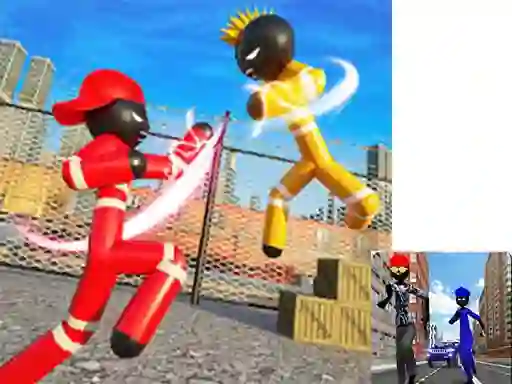 Игра Stickman Police vs Gangsters Street Fight онлајн