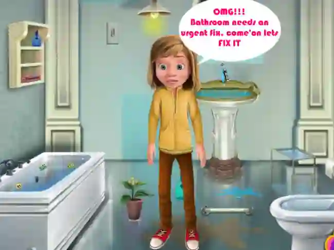 Игра Riley Bathroom Cleaning онлајн